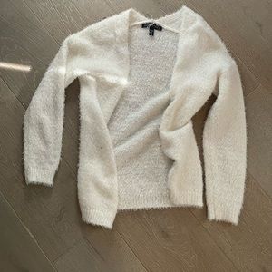 fuzzy white cardigan for girls